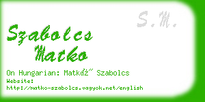 szabolcs matko business card